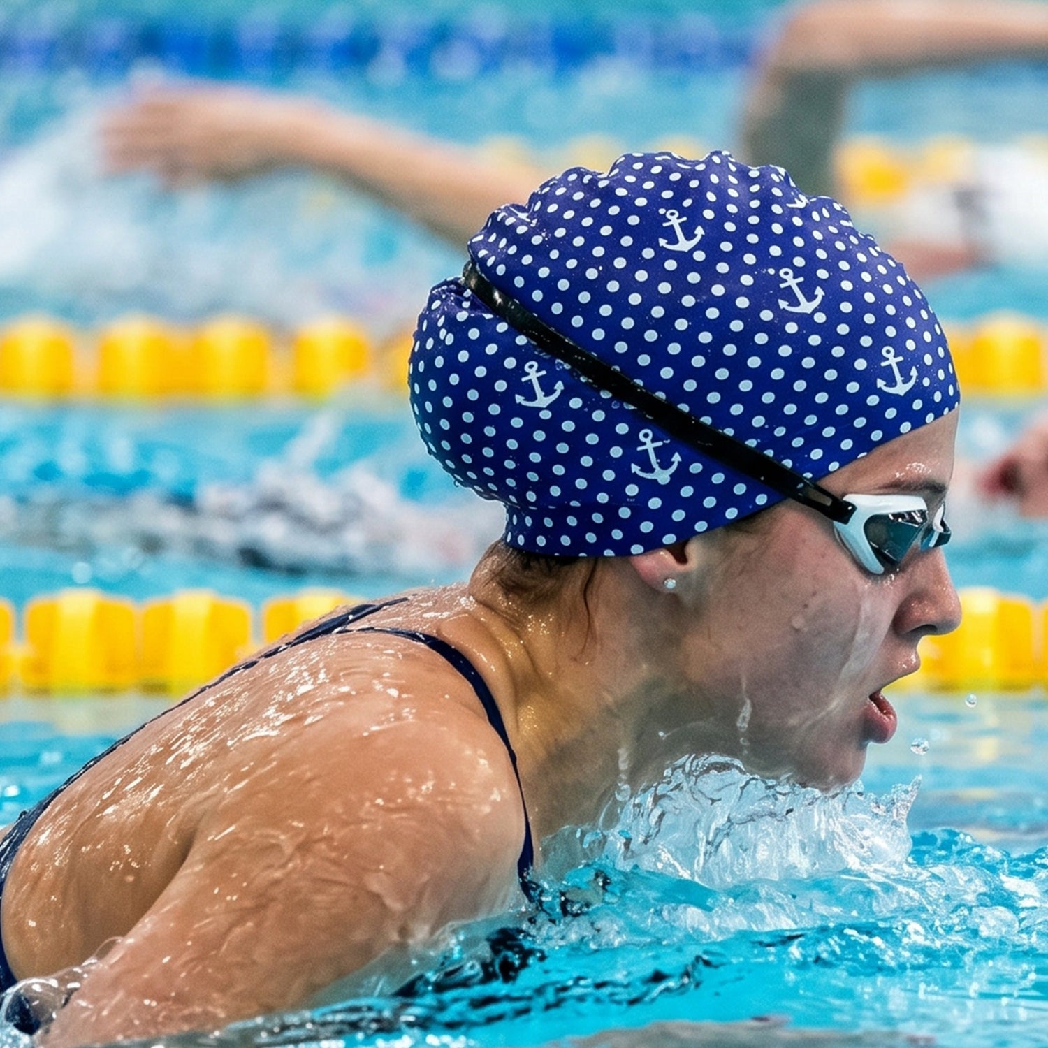 Stretchable Swimming Cap for Long Hair Large, Comfortable Fit - Detail View 5