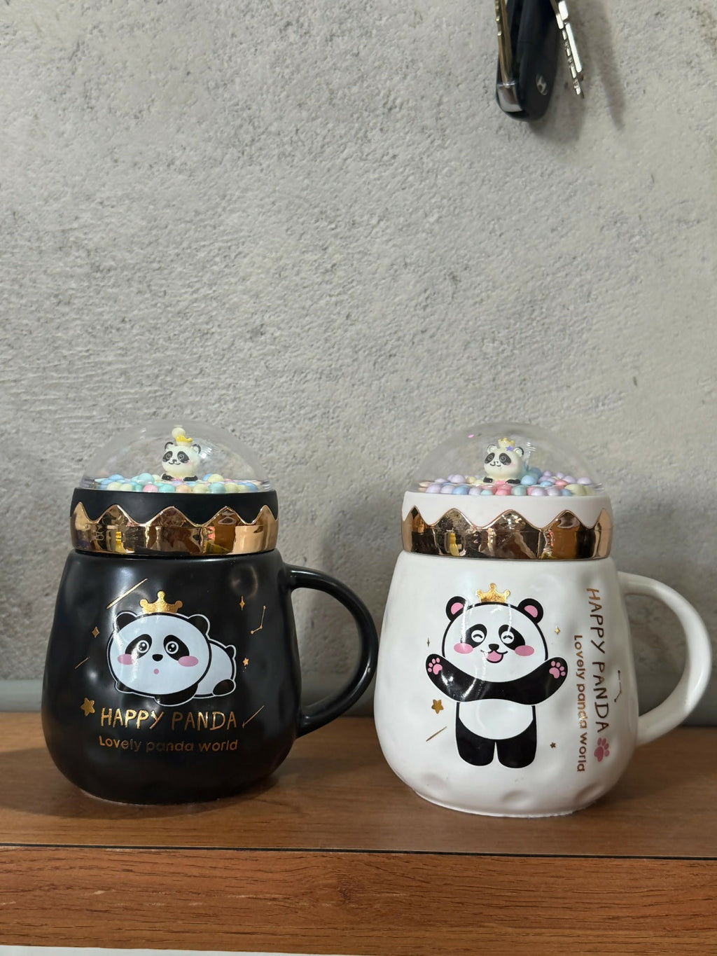 ALVENZA Panda Ceramic Mug with Dome Lid – Cute Gift for Kids & Girls