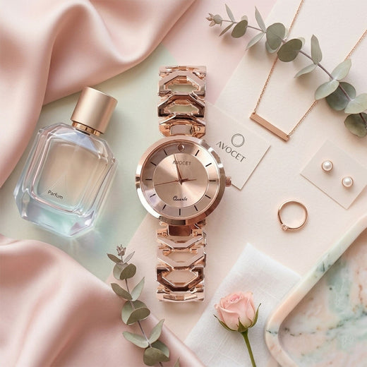 Rose Gold Analog Wrist Watch – Elegant & Minimalist for Women