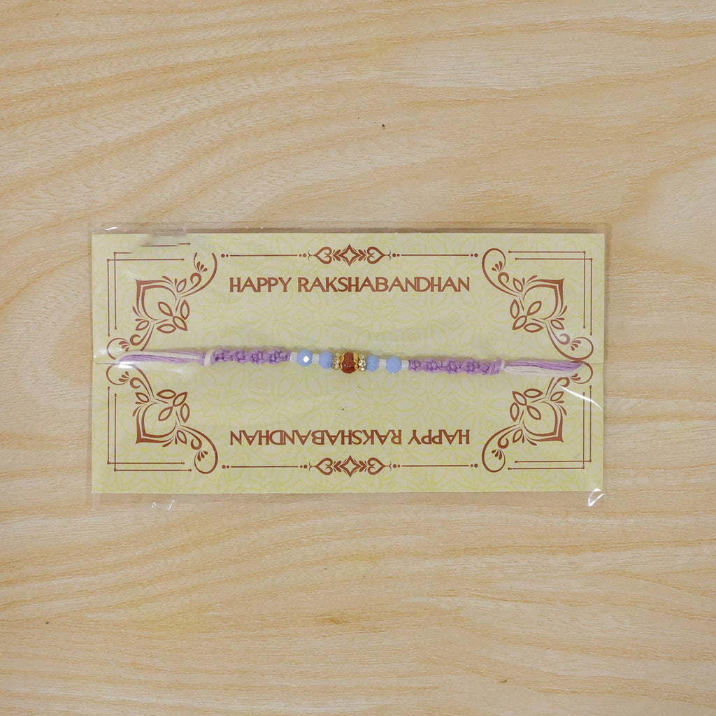 ALVENZA Sparkling Pearl Stone Rakhi with Colorful Thread and Premium Festive Beauty