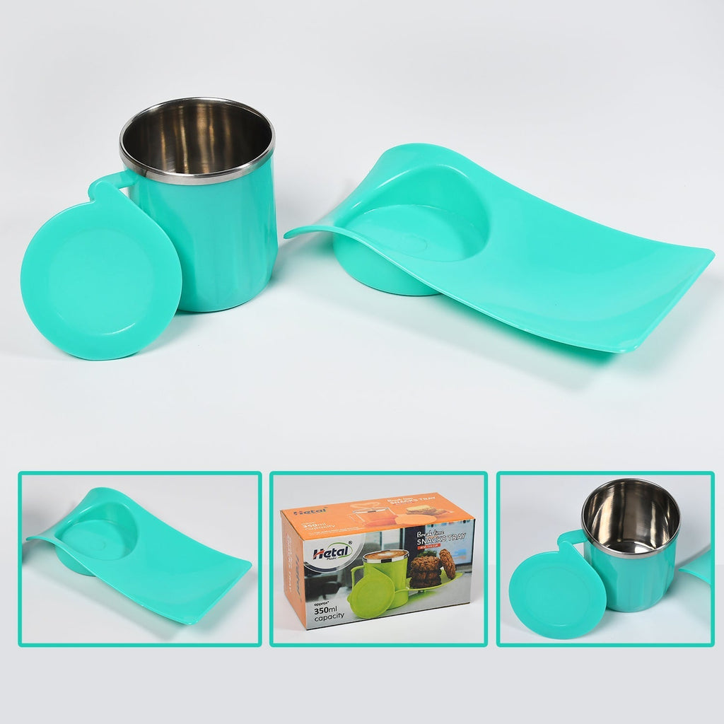 Kids Snack Tray with 350ml Steel Cup – Durable & Hygienic