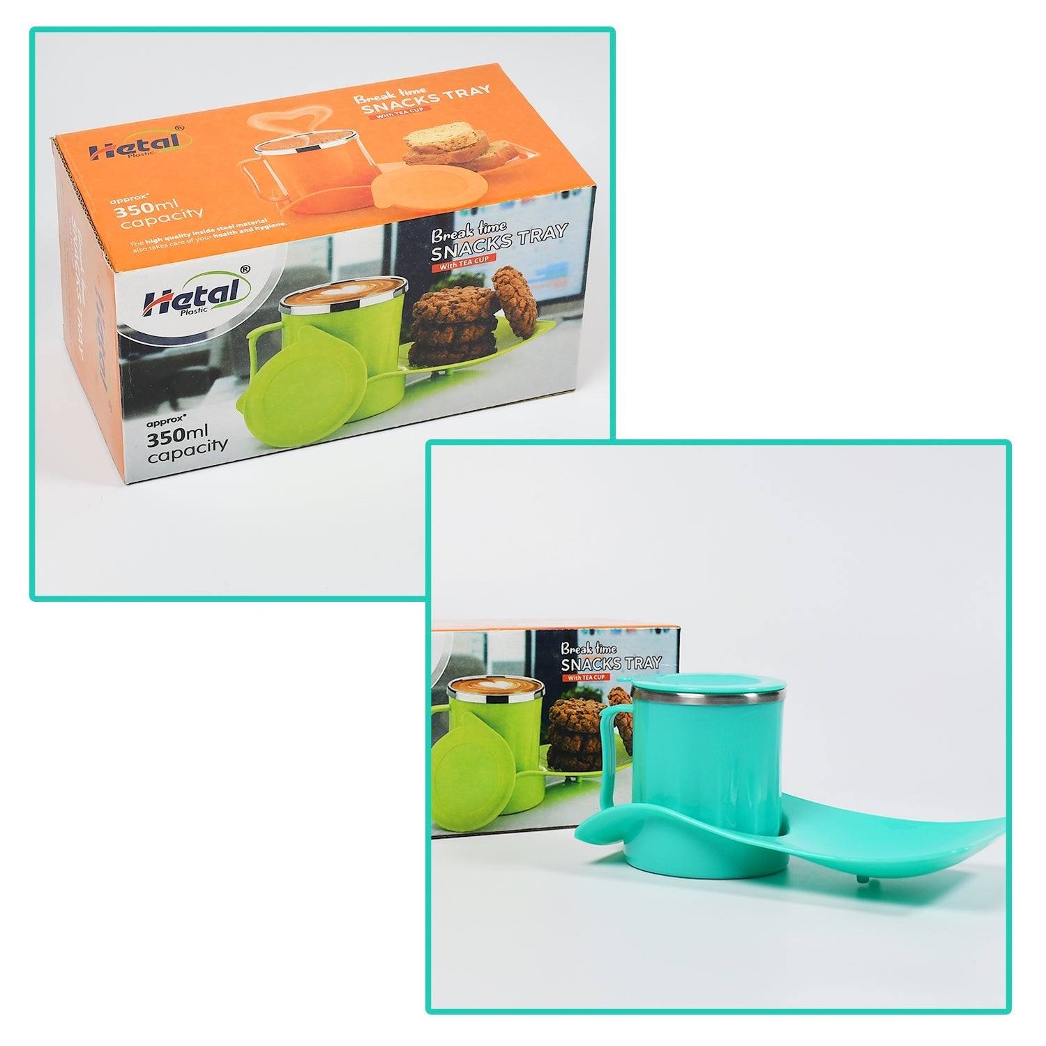 Kids Snack Tray with 350ml Steel Cup – Durable & Hygienic