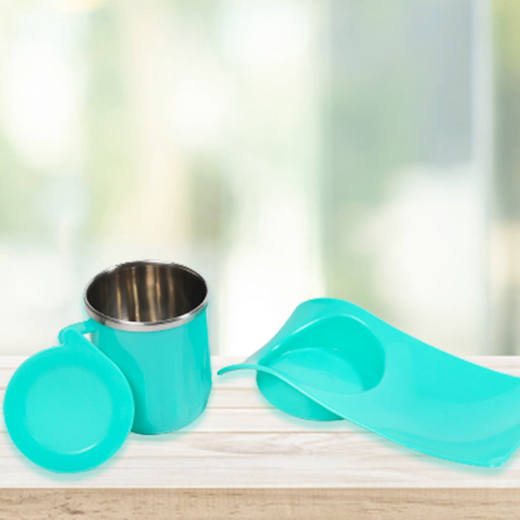 Kids Snack Tray with 350ml Steel Cup – Durable & Hygienic