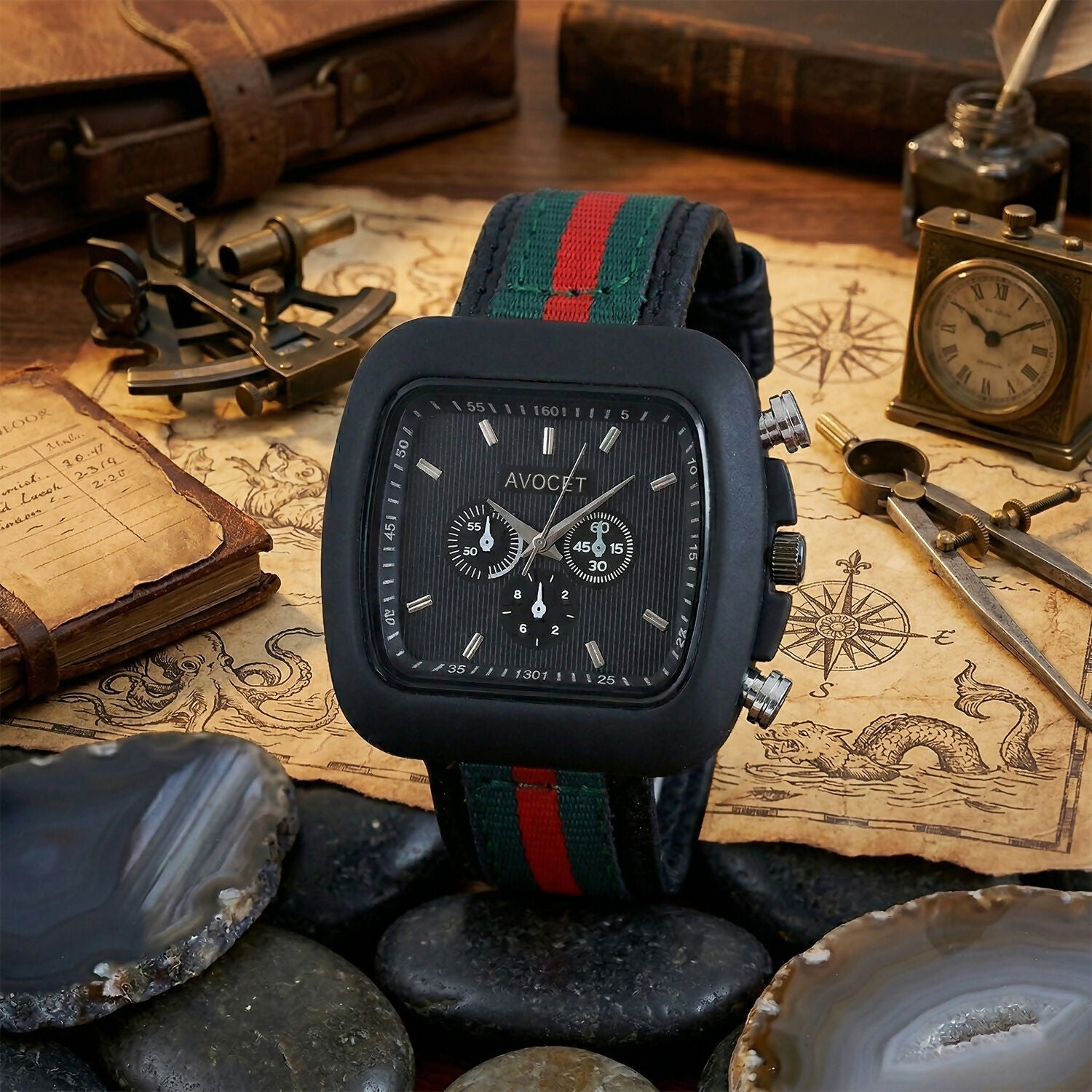 Black Square Dial Analog Watch – Stylish & Durable for Everyday Wear