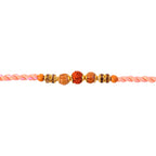 ALVENZA Beautiful Silver Style Rakhi with Soft Beads, Stone Detail and Premium Festive Look