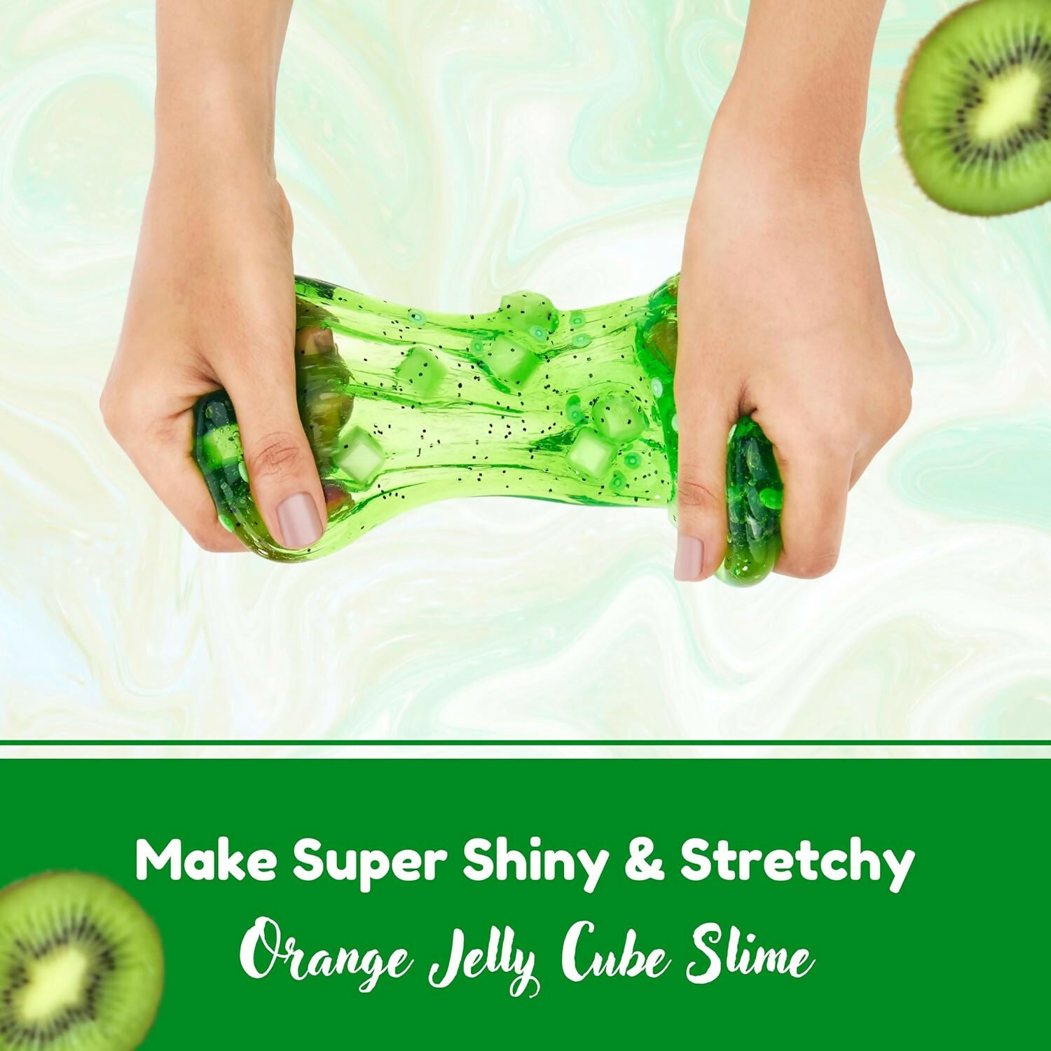 ALVENZA Kiwi Jelly Cube Slime Kit – Creative and Fun DIY Toy for Kids