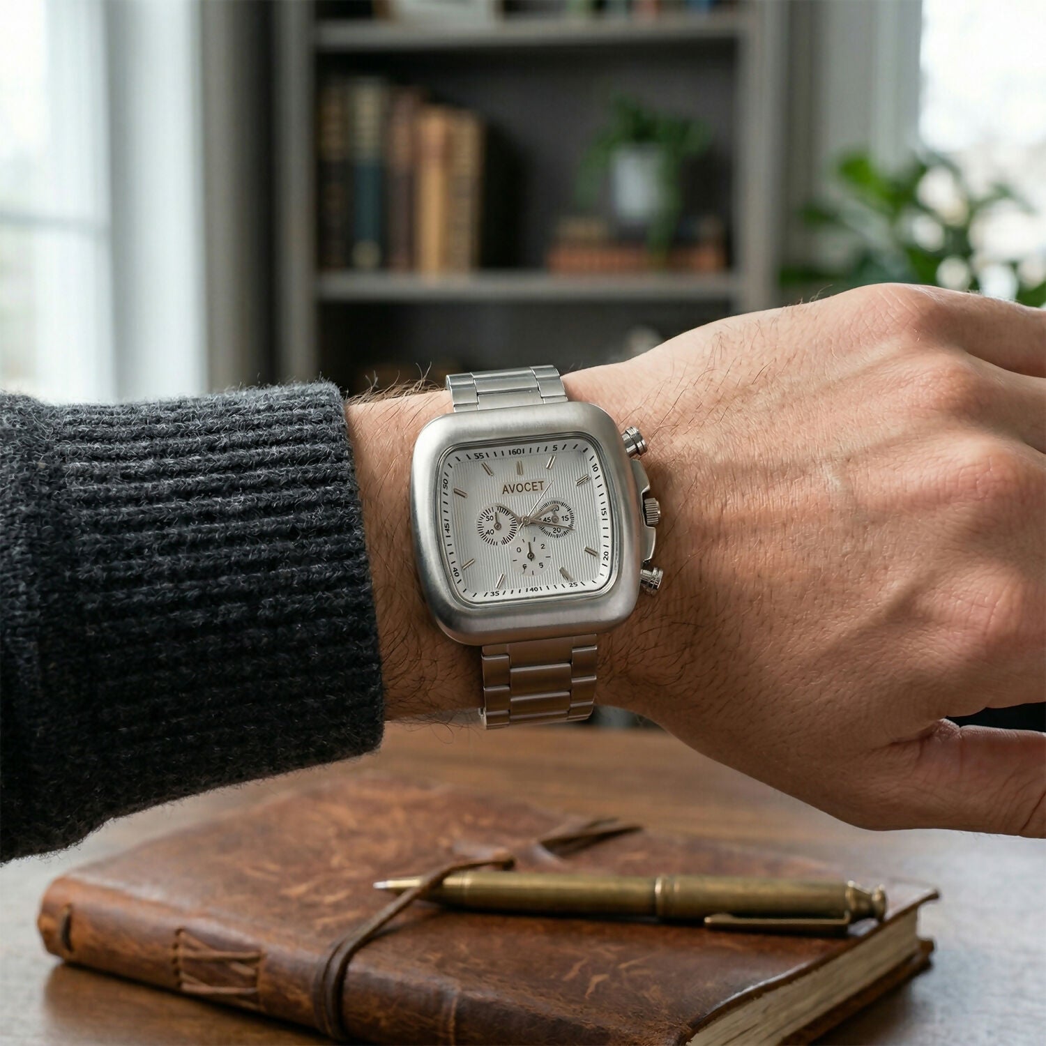 Men's Square Dial Watch – Modern, Premium Metal Strap Design