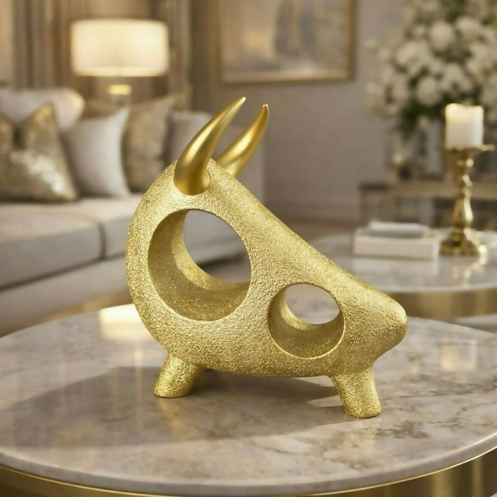 ALVENZA Modern Bull Sculpture – Unique Contemporary Home Decor