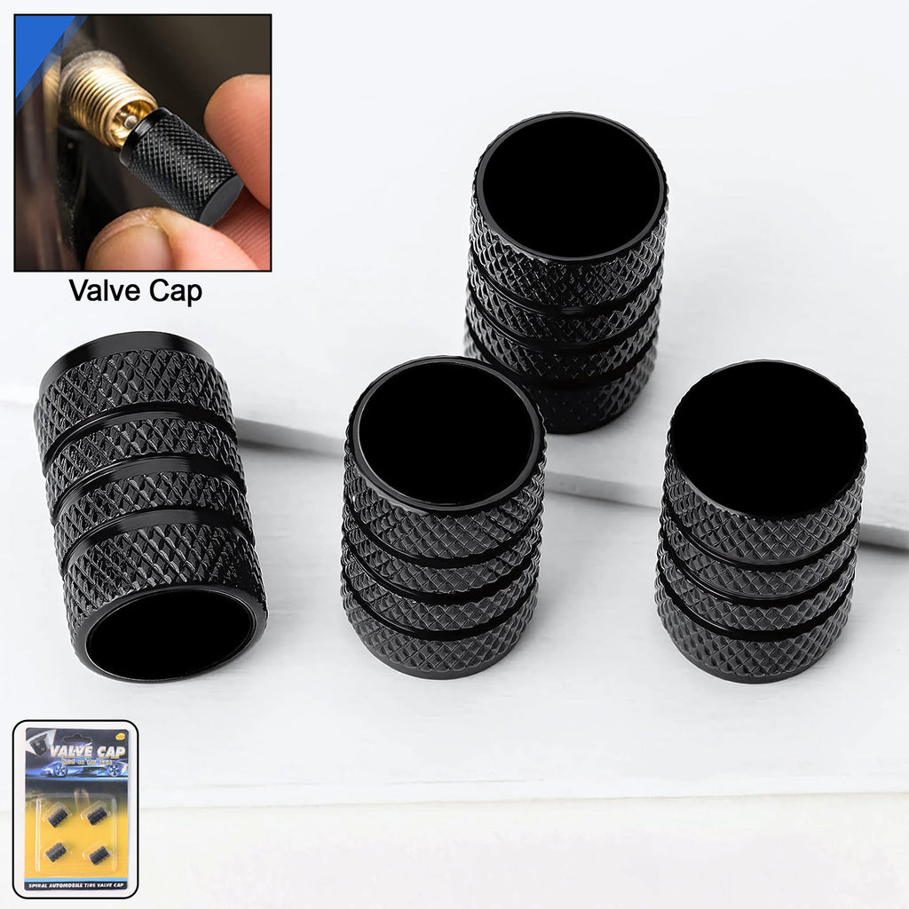 ALVENZA Silver Aluminium Valve Caps – Durable Set of 4 for Cars