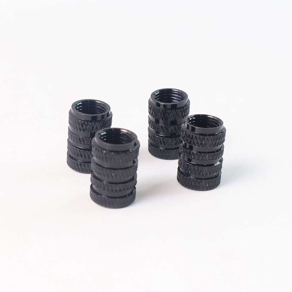 ALVENZA Silver Aluminium Valve Caps – Durable Set of 4 for Cars