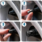 ALVENZA Silver Aluminium Valve Caps – Durable Set of 4 for Cars
