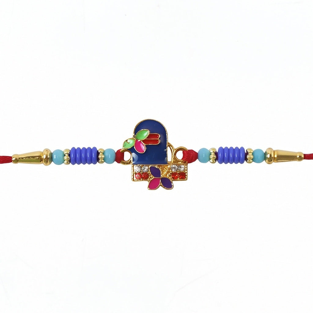 ALVENZA Shiv Rakhi – Elegant Blue Thread with Traditional Design