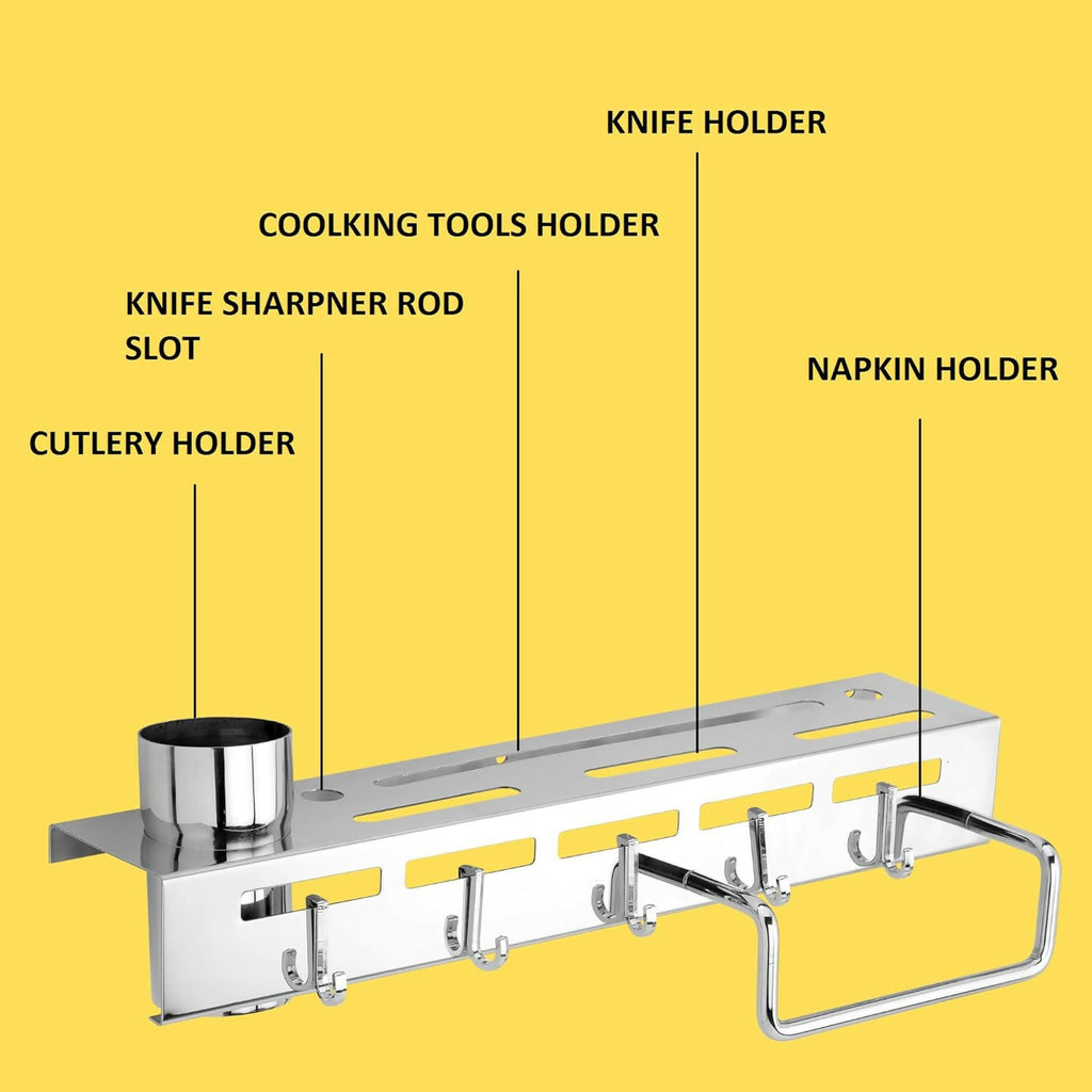 ALVENZA Wall Mounted Knife Holder Rack – Space-Saving Kitchen Organizer