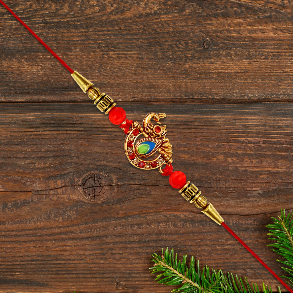 ALVENZA Stone Studded Rakhi – Elegant Raksha Bandhan Gift for Brother