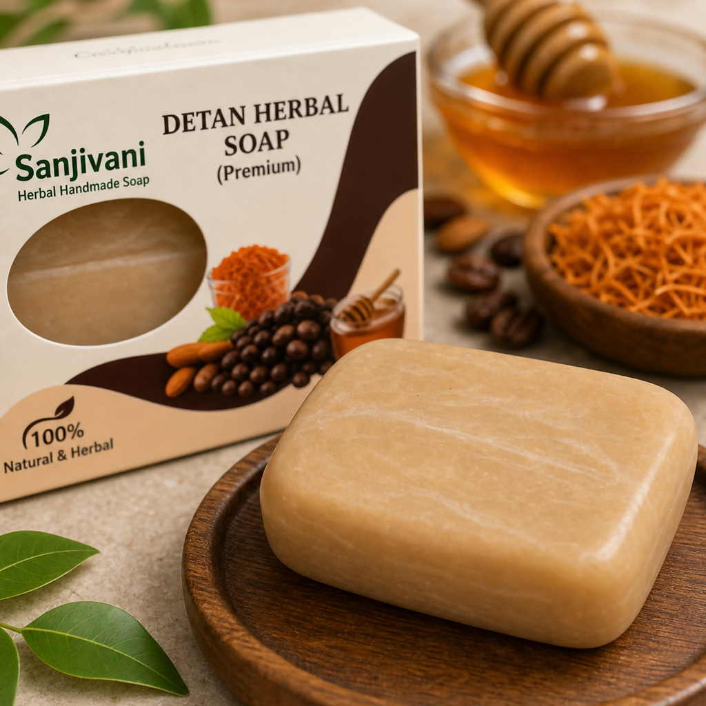 Detan Herbal Soap Natural Herbal Handmade Bath Soap Bars (90Gm Pack of 5)