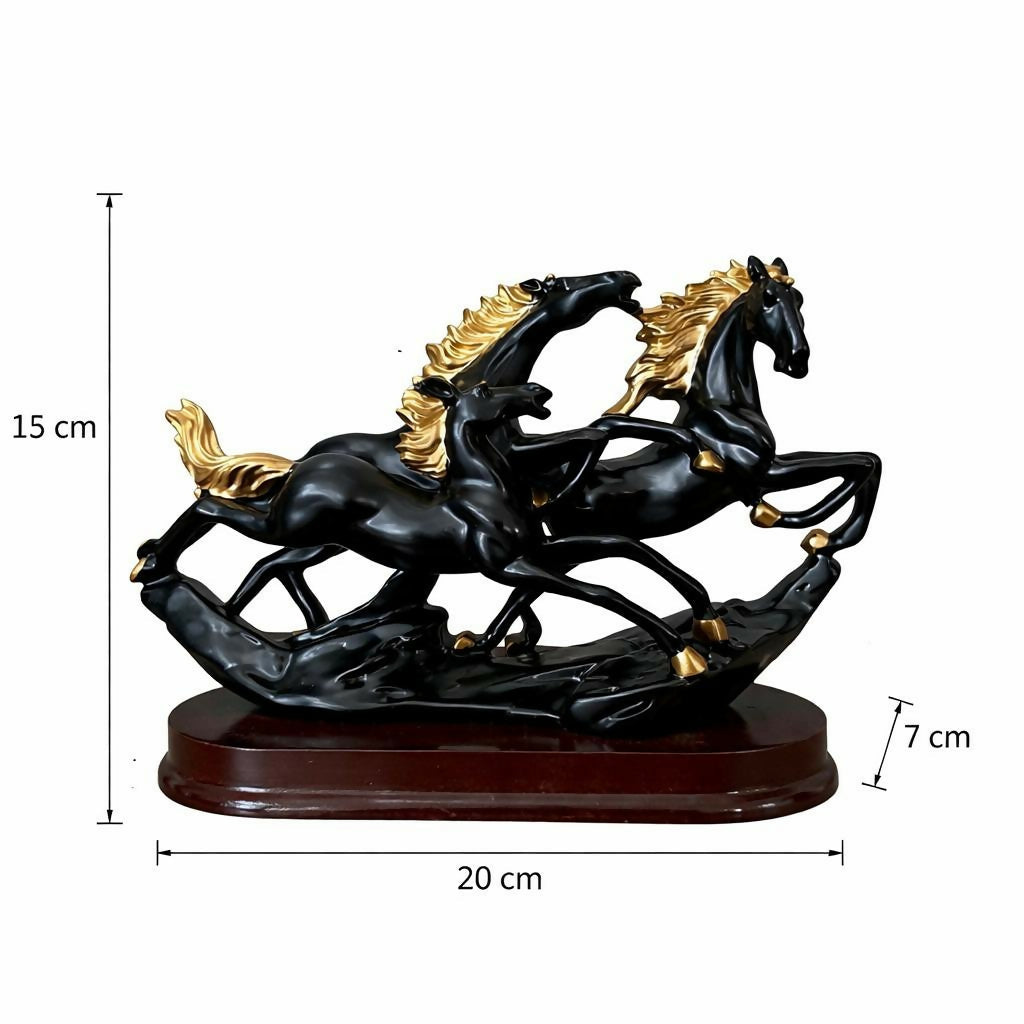ALVENZA Running Horse Statue Showpiece for Home Decor Office Resin Sculpture (Color may vary 1 PC)
