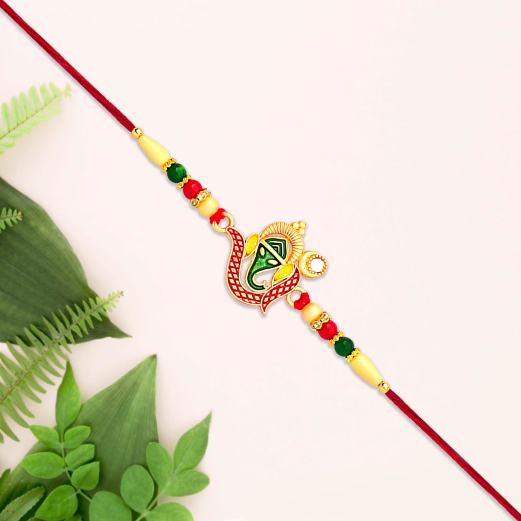 ALVENZA Ganpati Rakhi - Handcrafted Traditional Symbol of Protection