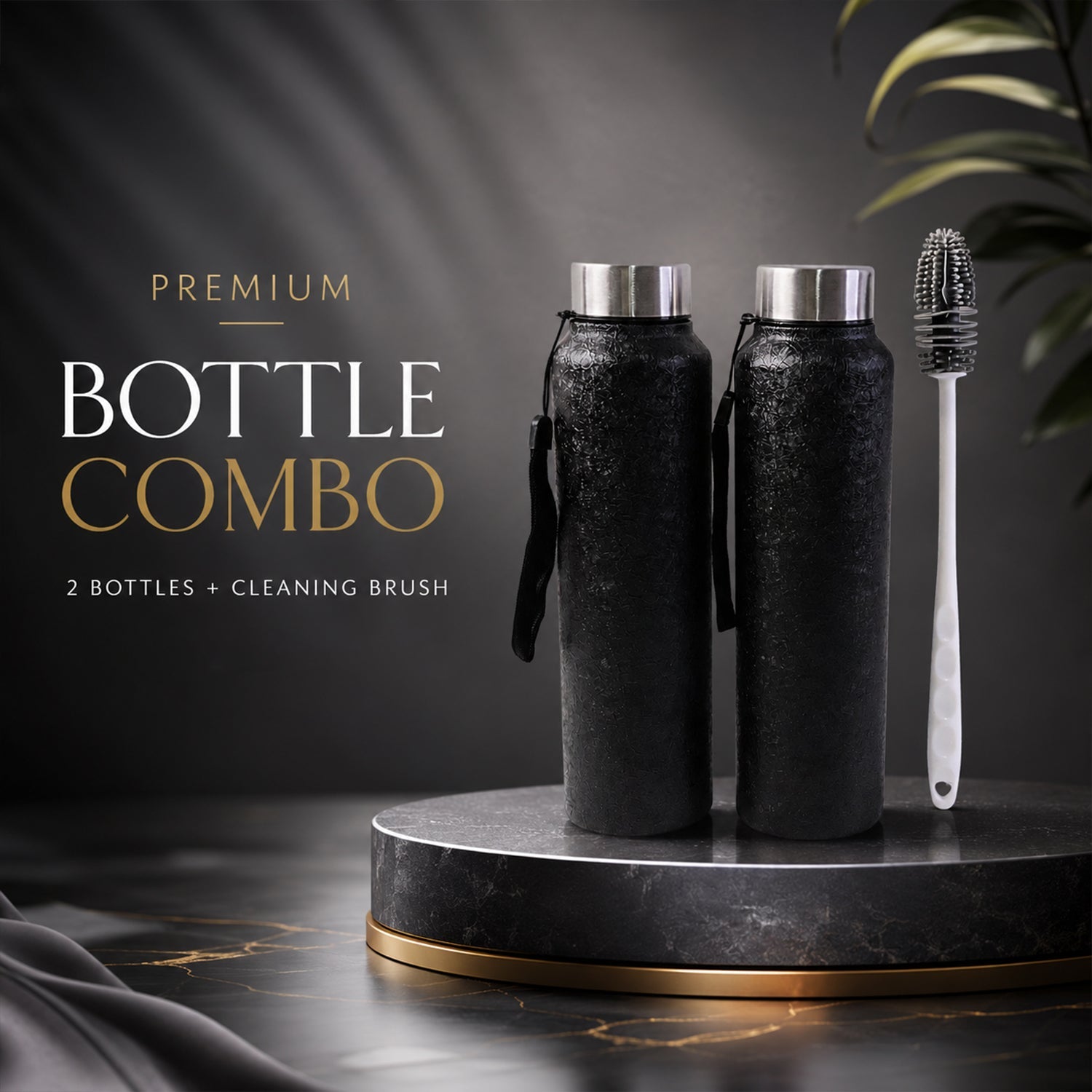 Stainless Steel Water Bottle Leak-Proof & Thermally Insulated for Daily Use - Back View