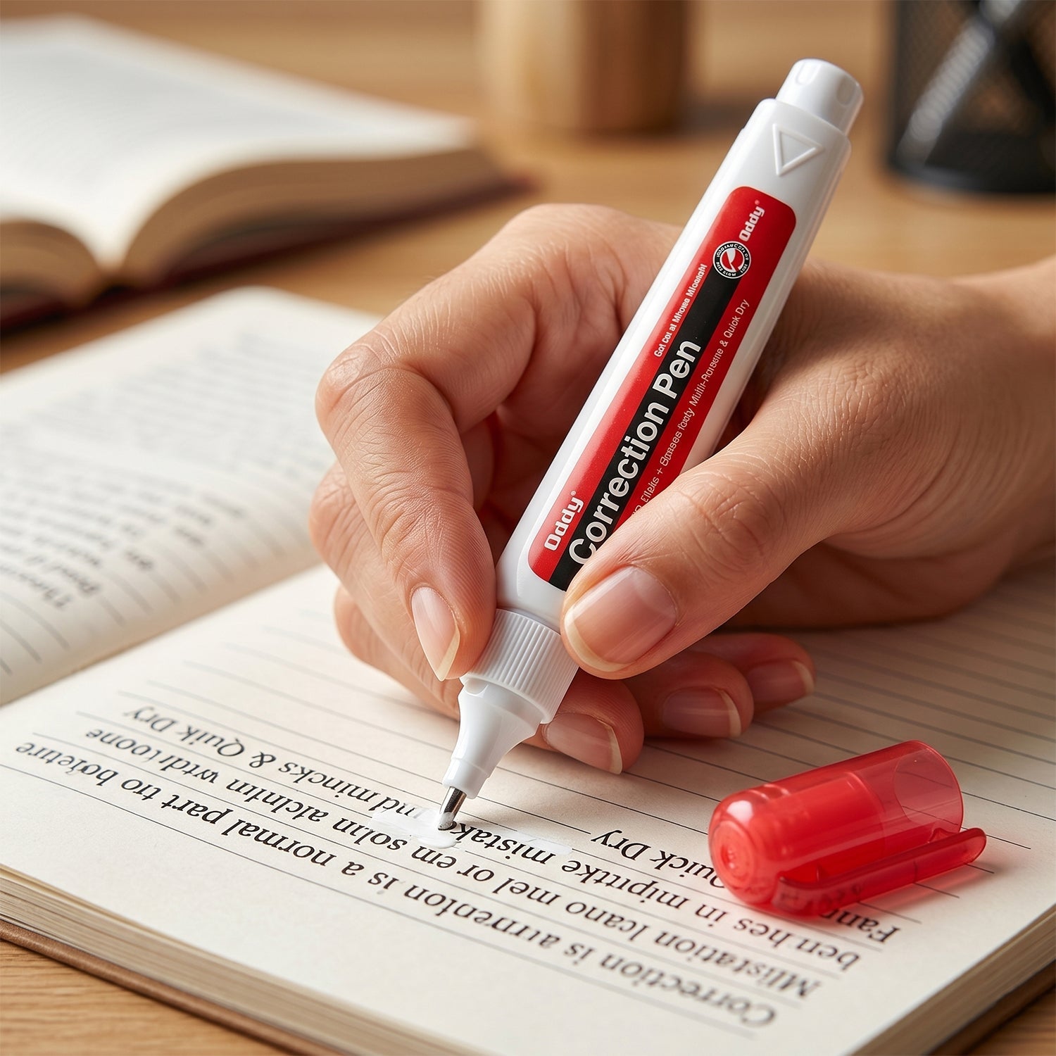 Correction Pen Precise, Quick-Dry & Mess-Free for Clear Writing - Front View