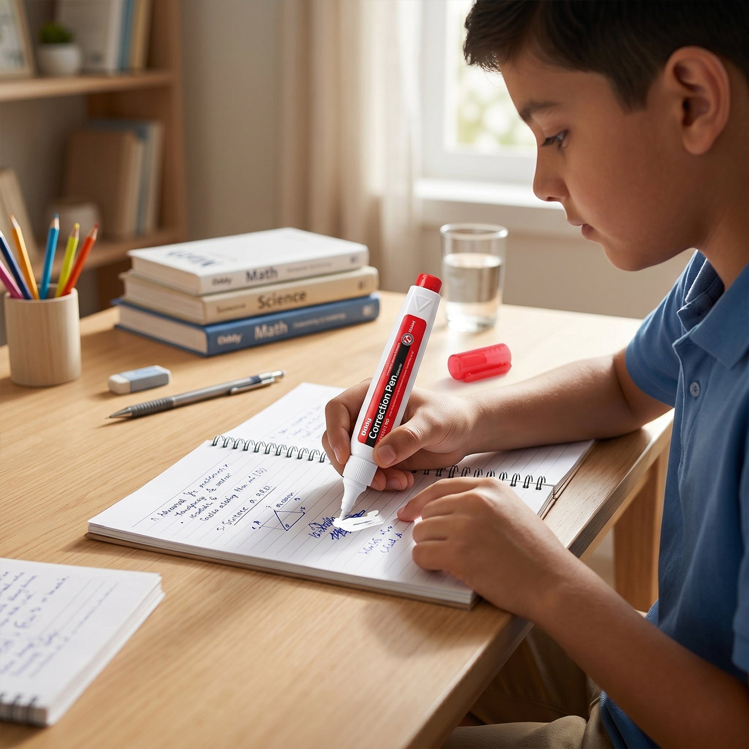 Correction Pen Precise, Quick-Dry & Mess-Free for Clear Writing - Back View