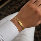 ALVENZA Customize Gold Rakhi - Elegant Bracelet with Festive Utility
