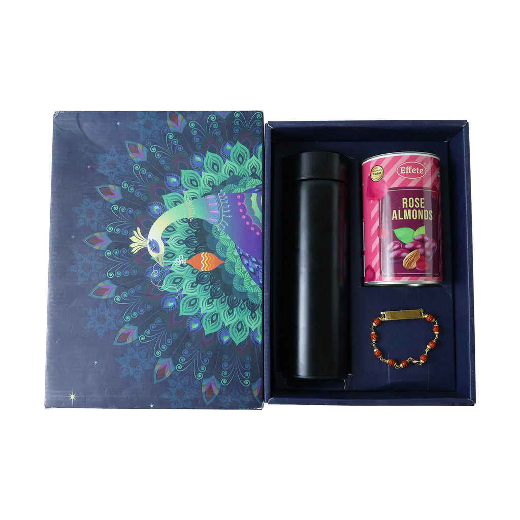 ALVENZA Customize Rakhi Set – Elegant Gift with Chocolate & Bottle