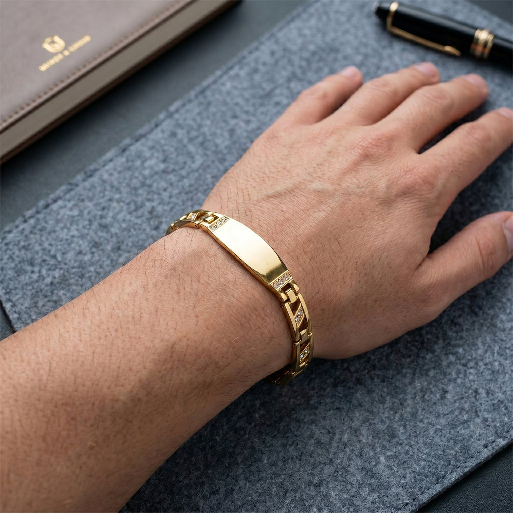 ALVENZA Customize Golden Rakhi - Elegant & Personalised Gift for Brothers