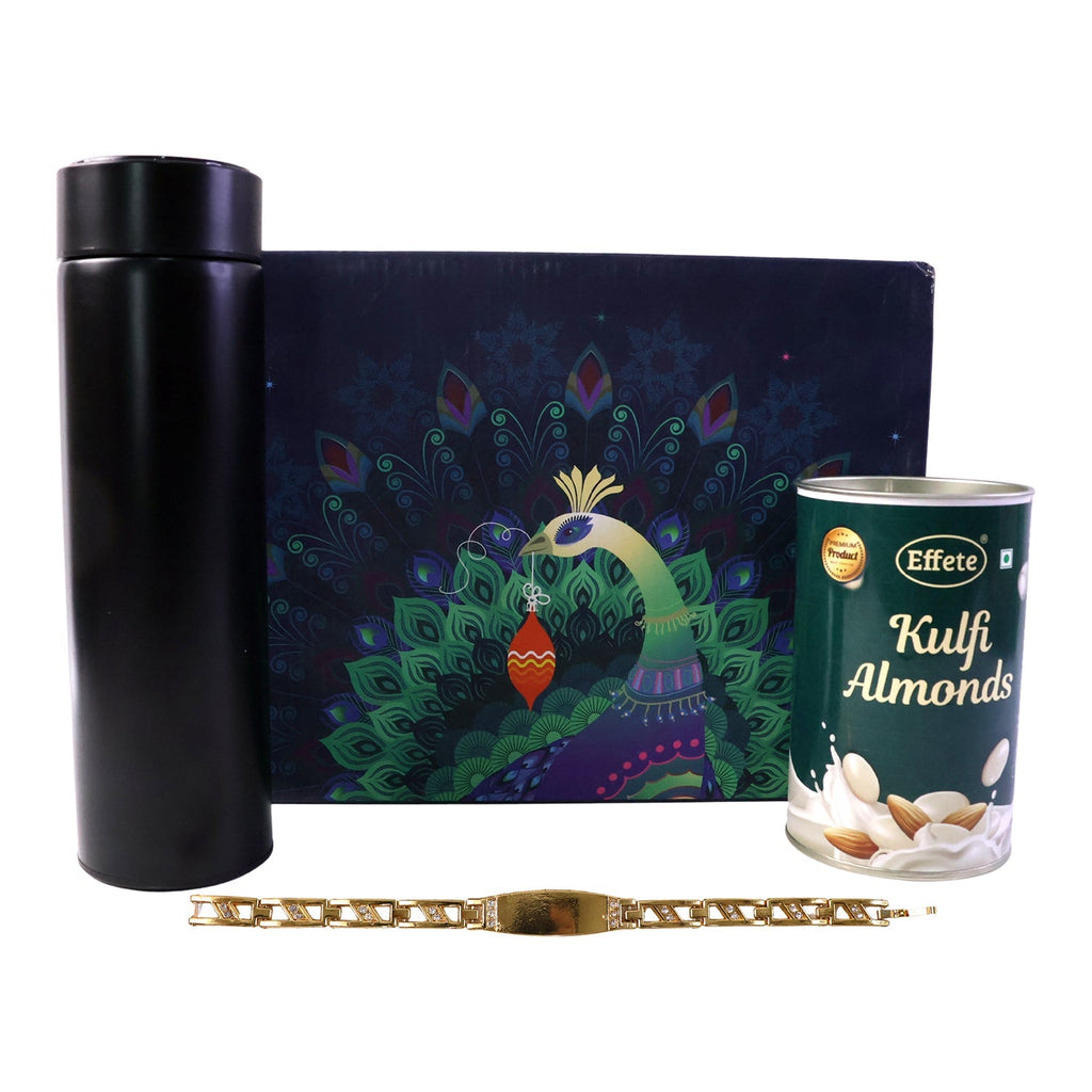 ALVENZA Customize Golden Rakhi - Elegant & Personalised Gift for Brothers