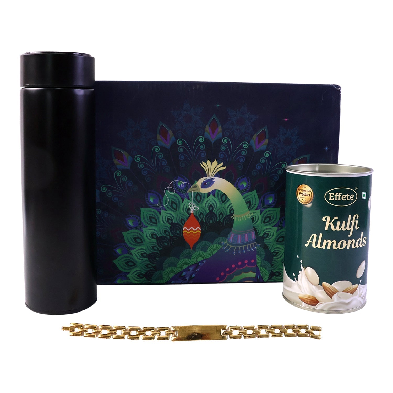 ALVENZA Customize Golden Rakhi - Elegant Gift for Rakshabandhan