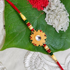 ALVENZA Floral Mirror Rakhi - Elegant Brother Gift for Raksha Bandhan