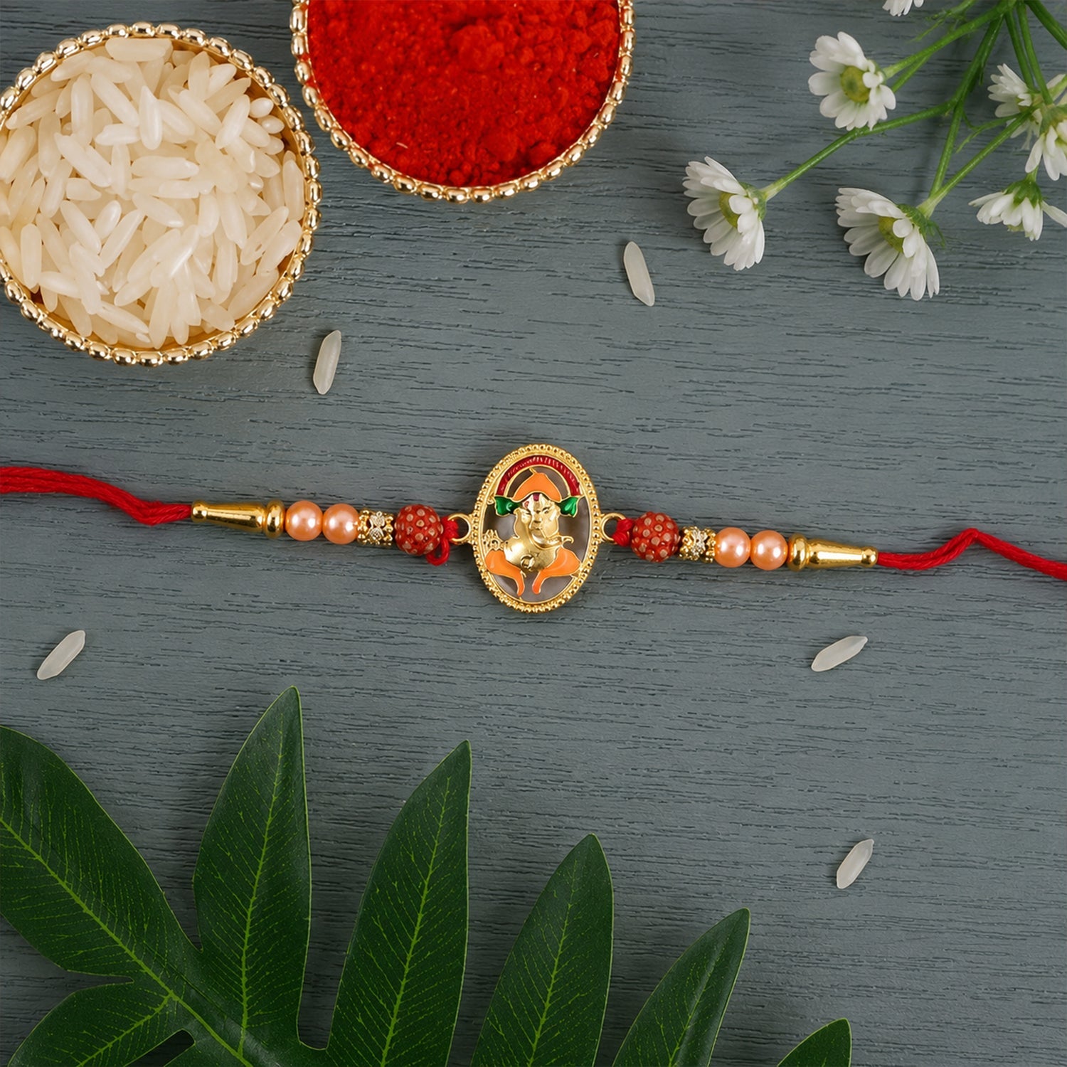 ALVENZA Traditional Ganesha Rakhi – Elegant spiritual festival accessory