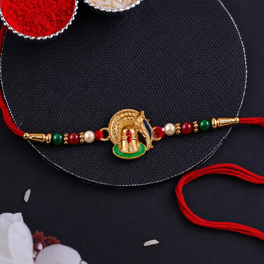 ALVENZA Ganesha Rakhi – Traditional Beaded Design for Raksha Bandhan