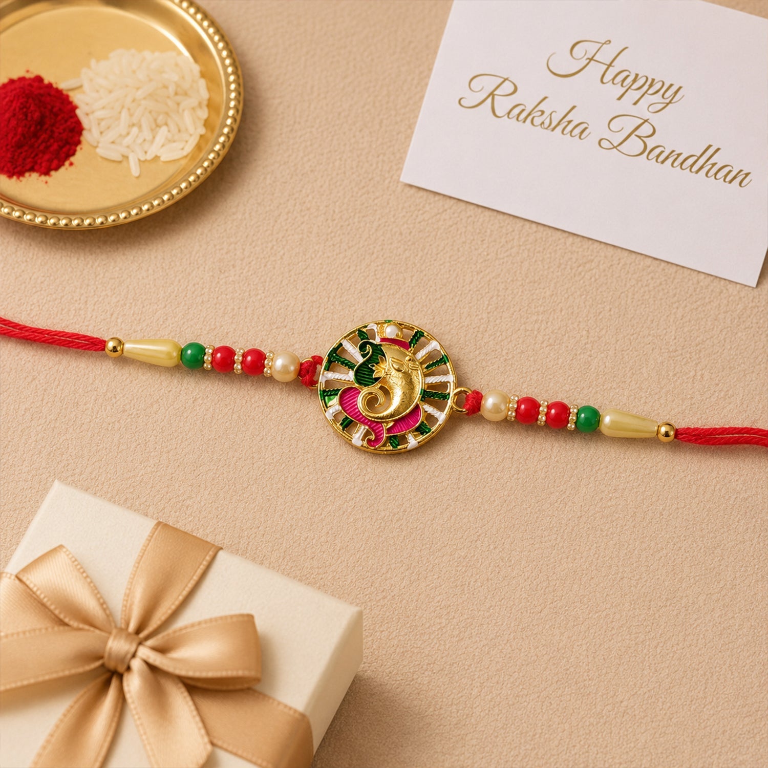 ALVENZA Ganesha Rakhi – Elegant spiritual design for Rakshabandhan