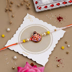 ALVENZA Ganesh Ji Premium Beaded Rakhi – Symbol of Blessings & Prosperity