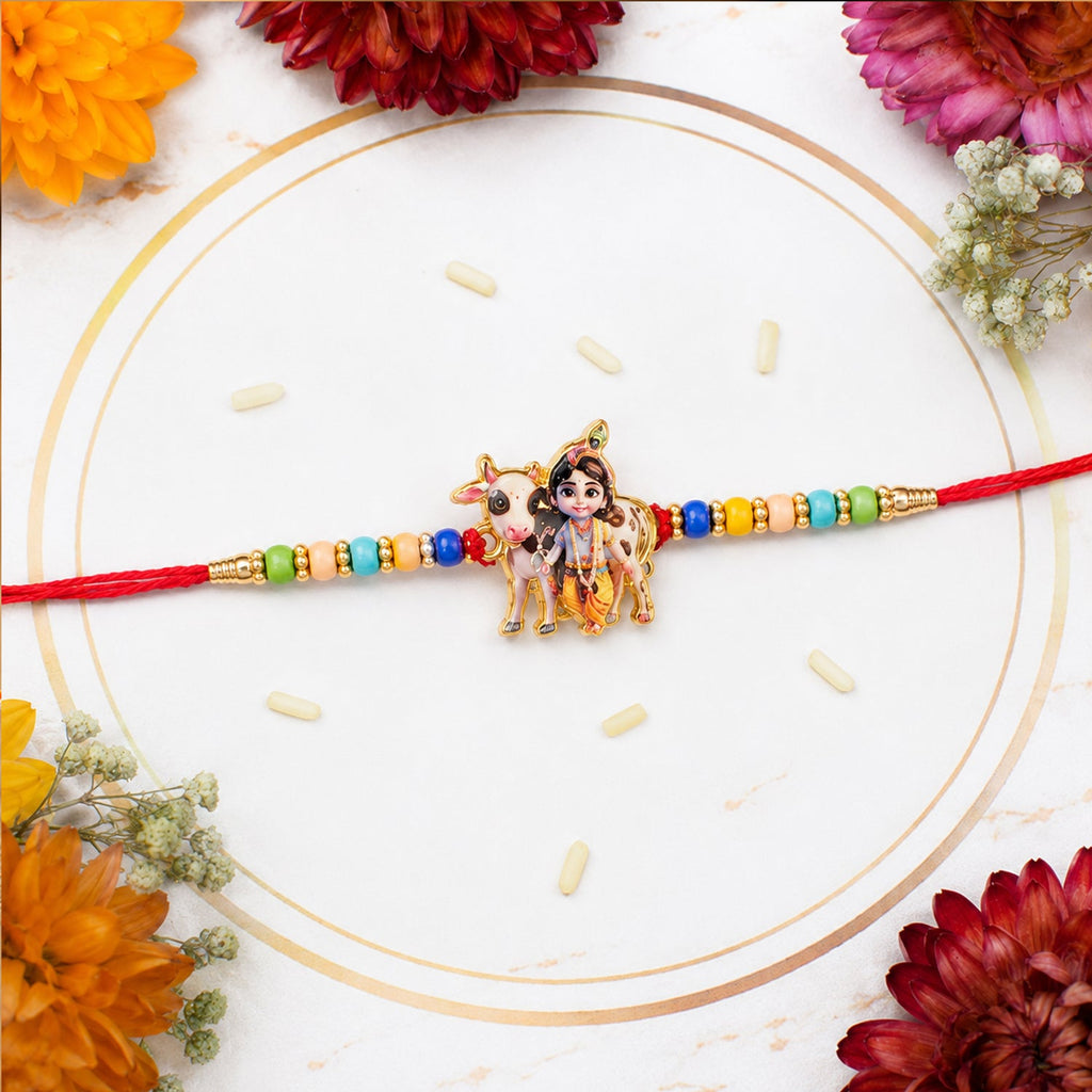 ALVENZA Lord Krishna Rakhi – Divine Blessings & Spiritual Design