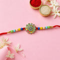 ALVENZA Rakhi – Elegant multicolor beads & stone centerpiece for Rakshabandhan