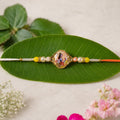 ALVENZA Lord Krishna Rakhi – Elegant Designer Thread with Beads and Photo