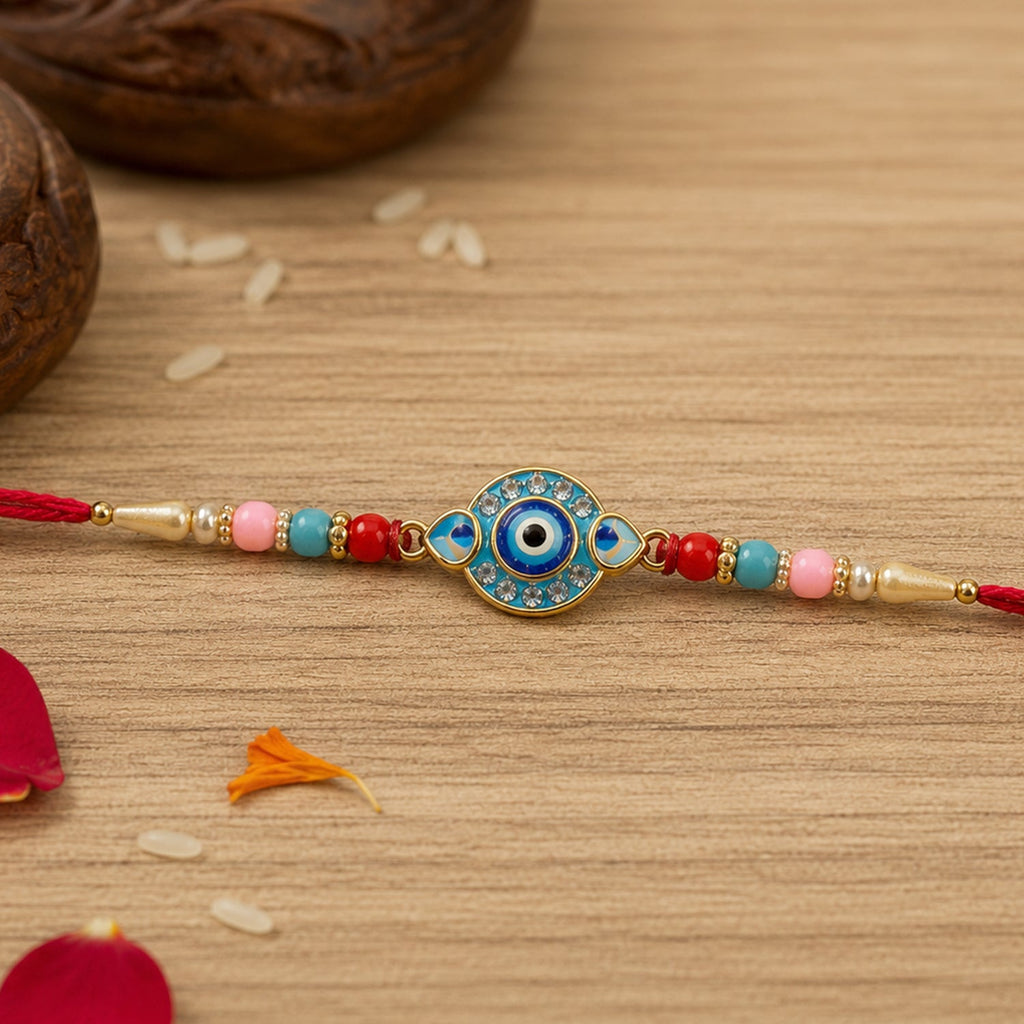 ALVENZA Evil Eye Rakhi – Protection & Vibrant Beads for Sibling Bond