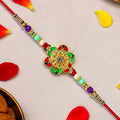 ALVENZA Gold Plated Floral Rakhi - Elegant Traditional Design for Raksha Bandhan