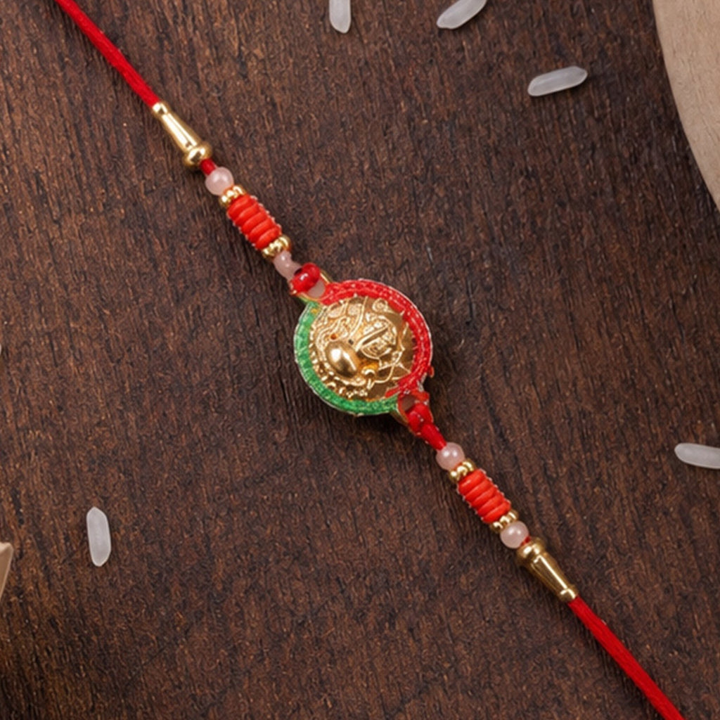 ALVENZA Mini Lord Ganesha Rakhi – Elegant Traditional Festive Accessory