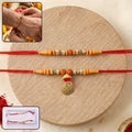 ALVENZA Premium Rudraksha Bead Om Charm Bhabhi Lumba Rakhi – Traditional with Modern Style