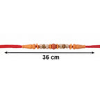 ALVENZA Premium Rudraksha Bead Om Charm Bhabhi Lumba Rakhi – Traditional with Modern Style