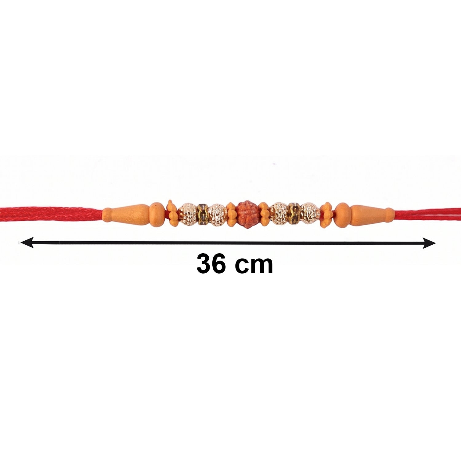ALVENZA Premium Rudraksha Bead Om Charm Bhabhi Lumba Rakhi – Traditional with Modern Style