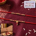 ALVENZA Premium Golden Beaded Designer bhabhi Lumba Rakhi for Raksha Bandhan