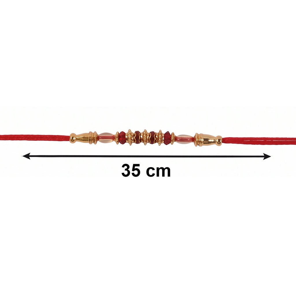 ALVENZA Premium Golden Beaded Designer bhabhi Lumba Rakhi for Raksha Bandhan
