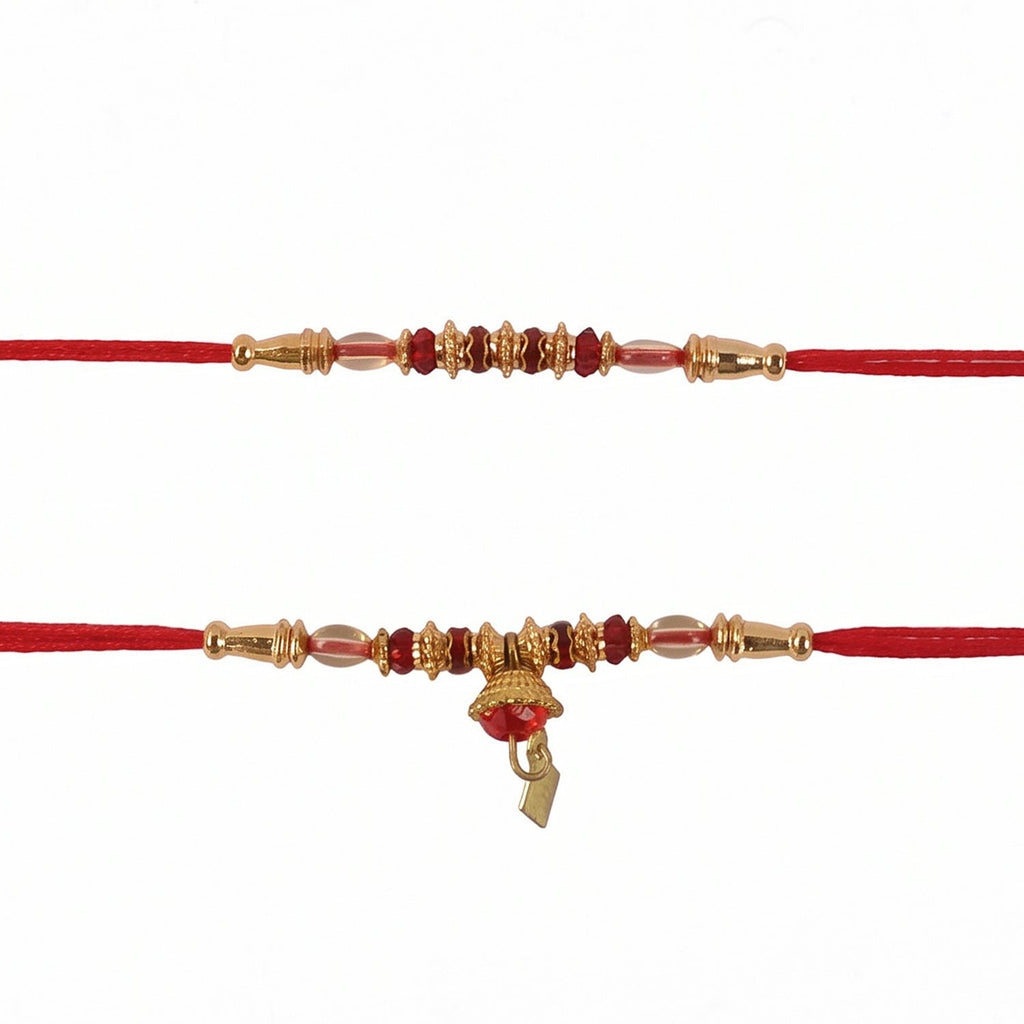ALVENZA Premium Golden Beaded Designer bhabhi Lumba Rakhi for Raksha Bandhan