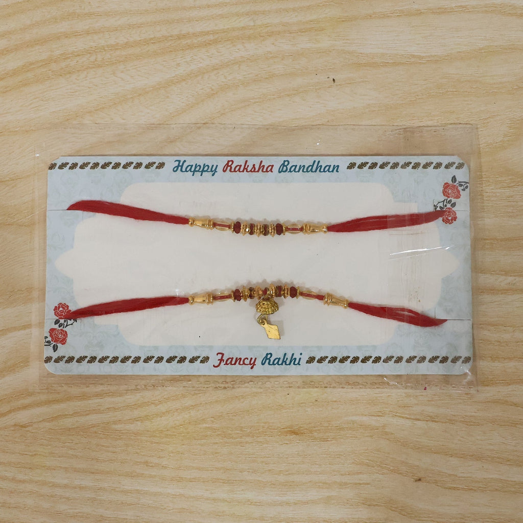 ALVENZA Premium Golden Beaded Designer bhabhi Lumba Rakhi for Raksha Bandhan
