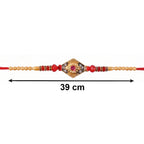 ALVENZA Premium Hexagon Stone Designer bhabhi Lumba Rakhi – Elegant Beaded Traditional Thread