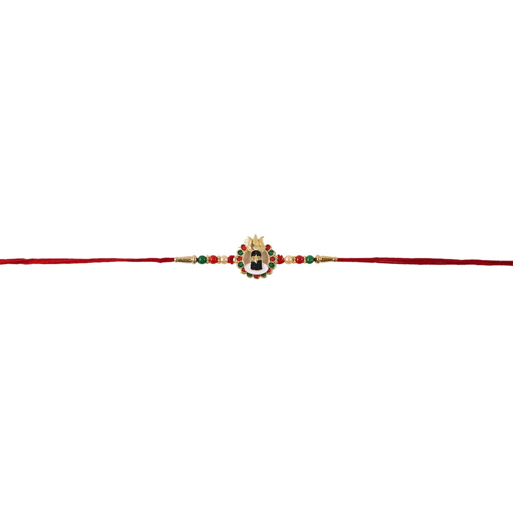 ALVENZA Shivling Design Rakhi, Traditional Beaded Raksha Bandhan Gift