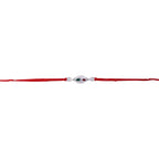 ALVENZA Silver Oval Rakhi – Elegant Design with Red Thread